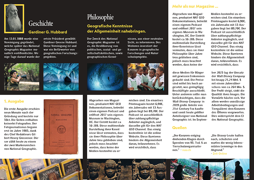 National Geographic Info-Flyer, Innenseite.